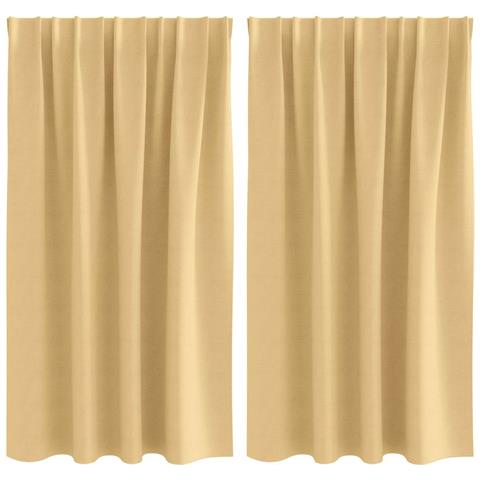 Tende con tende 2 pcs Beige 140x140cm Poliestere - Foto 1