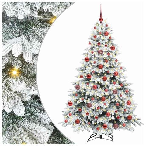 Albero di Natale artificiale con 300 LED Bianco 180 cm PE e PVC - Foto 1