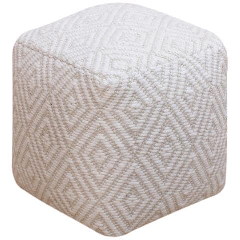 Wolf - Pouf In Lana Avorio Con Decoro 40 X 40 - Foto 1