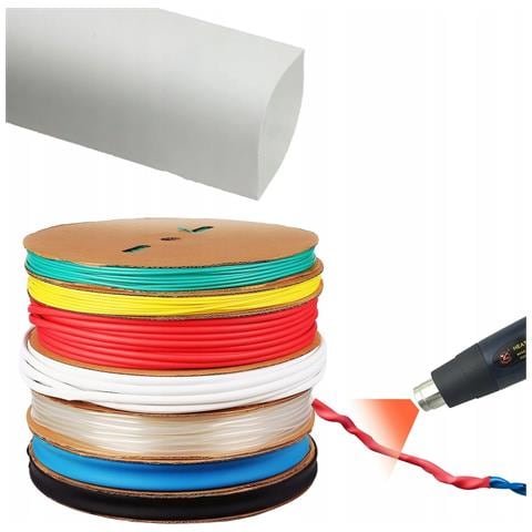 Tubo Termorestringente Bianco 2,5mm 1m - Flessibile E Autoestinguente | Riduzione 2:1, Resistente Uv, Isolamento Elettrico - Foto 1