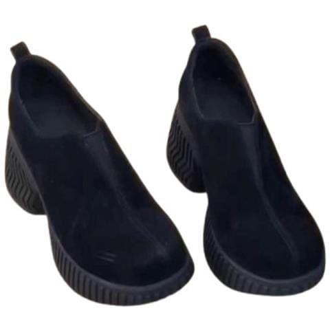 Scarpe Da Donna Retrò Con Plateau E Punta Tonda - Comode Ed Eleganti Black 40 - Foto 2