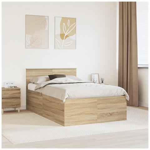Struttura del letto con testiera Rovere Sonoma 120 x 190 cm - Foto 2