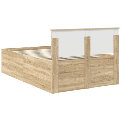 Struttura del letto con testiera Rovere Sonoma 120 x 190 cm - Foto 9