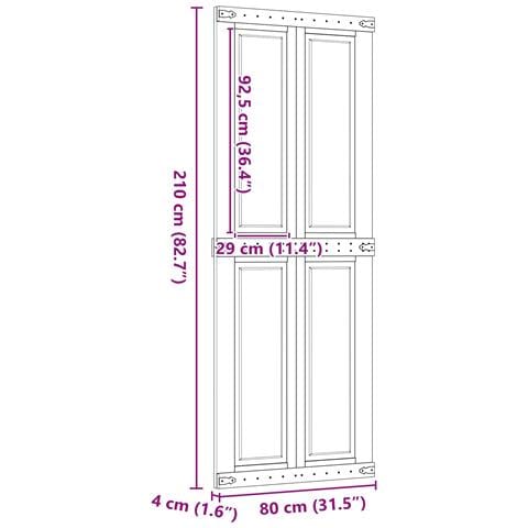 Porta del fienile Corona Marrone Miele 80 x 210 cm - Foto 6