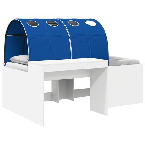 Letto con Tunnel 4 pcs Bianco e Blu Legno ingegnerizzato - Foto 1