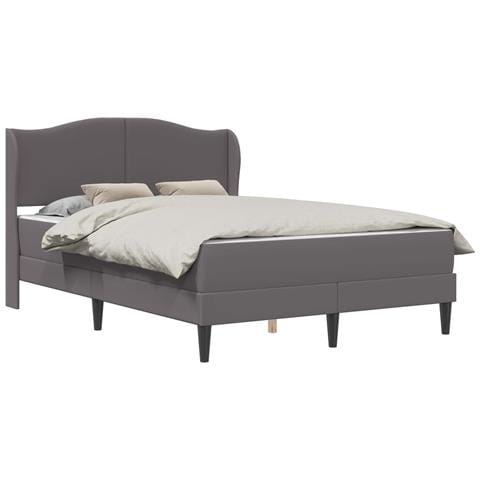 Struttura del letto con testiera Grigio 140 x 190 cm Similpelle - Foto 1