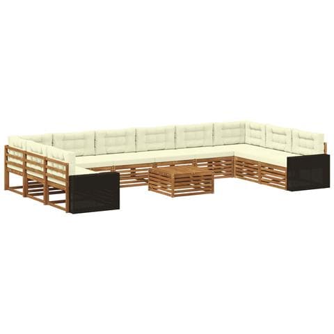Set divani con cuscino 11 pcs Legno di Acacia Massello - Foto 1