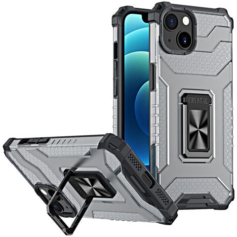 Custodia Crystal Ring Con Supporto, Resistente E Robusta, Per Iphone 12 Mini, Nera. - Foto 1