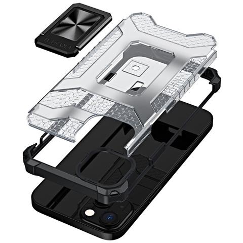 Custodia Crystal Ring Con Supporto, Resistente E Robusta, Per Iphone 12 Mini, Nera. - Foto 2