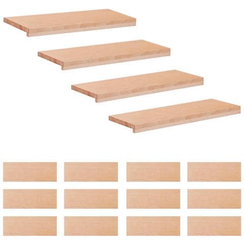 Tappeti per scale 16 pz 70 x 25 x 2 cm Naturale - Foto 1