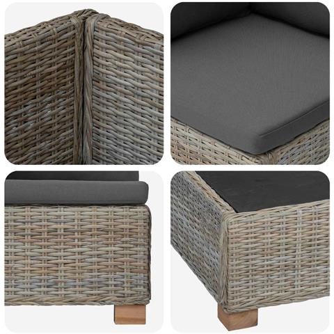 6 pz Set Lounge in Rattan con Cuscini GENDT Rattan naturale - Foto 2