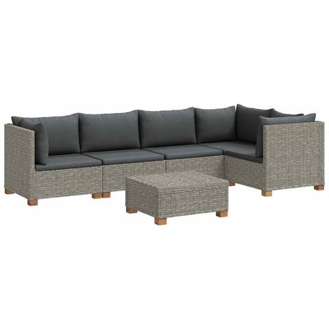 6 pz Set Lounge in Rattan con Cuscini GENDT Rattan naturale - Foto 1