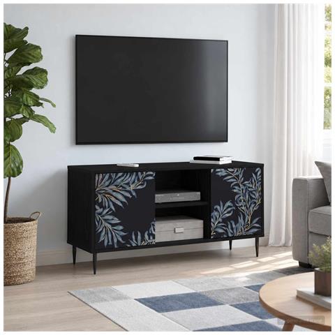 Mobile TV DOKKUM 102 x 33 x 51 cm Rovere Nero - Foto 2