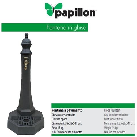 Fontana arredo giardino per esterno in ghisa cm 35x26x54 h Papilllon - Foto 2