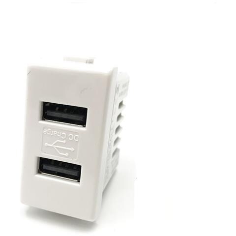 20 Prese Usb Da Incasso Doppia 2a Bianco Compatibile Btcino Matix - Foto 1
