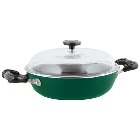 Tegame 2 Maniglie Cm 24 C / coperchio 1965 Vintage Verde Alluminio - Foto 1