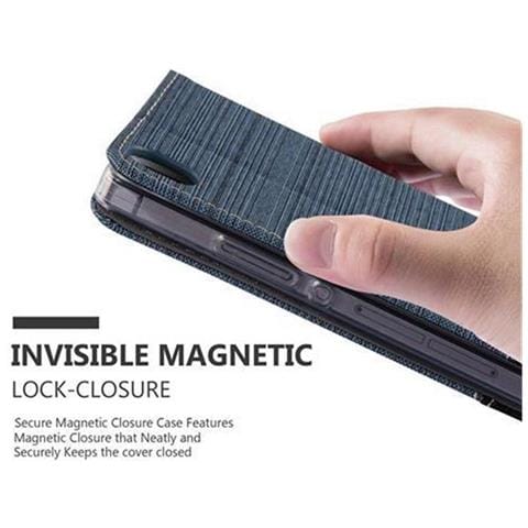 Custodia Compatibile Con Huawei P7 In Blu Scuro Nero - Coperchio Protettiva Con Chiusura Magnetica, Funzione Stand E Tasca Per Le Carte - Foto 9