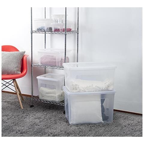 Set Di Contenitori Con Coperchio 3, 50 L, Impilabili, In Plastica Trasparente - Foto 2