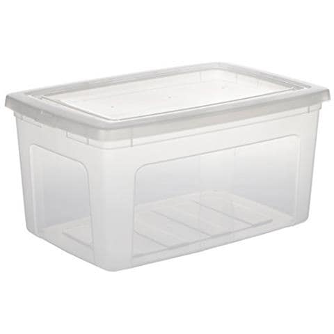 Set Di Contenitori Con Coperchio 3, 50 L, Impilabili, In Plastica Trasparente - Foto 5