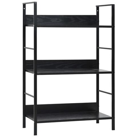 Scaffale Libri 3 Ripiani Nero 60x27,6x90,5 cm Legno Multistrato - Foto 1