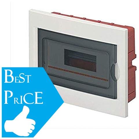 Centralino Per Quadro Elettrico - Da Incasso A Muro - Con Sportello - 12 Moduli - Modello 63012b - Ip40 - Colore Fumè E Bianco - Foto 2