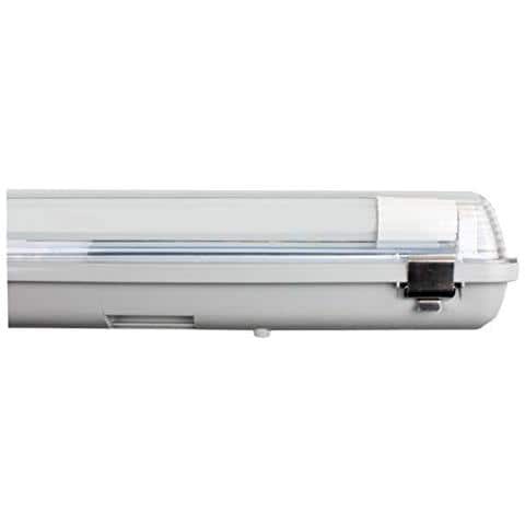 120 Centimetri Müller Luce Aqua Promo Plafoniera Led - Lampada Da Soffitto E Pareti Un Led Per Ambienti Umidi - Luce Bella Bianco Neutro (4000k) Per L'ideale Luce Di Lavoro - 1x18w Tubi Led - Ip65 - Grigio - Foto 1