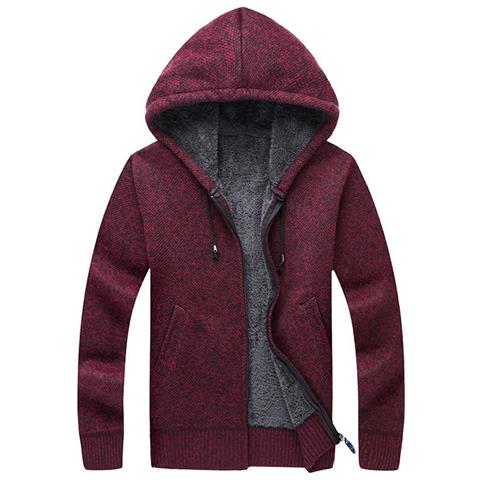 SLOWMOOSE - Giacca Invernale Da Uomo, Cappuccio In Velluto Spesso,  Imbottitura Invernale In Pelliccia, Maglione Lavorato A Maglia, Cardigan  Primaverile All\u0026#39; aperto [ vino / Xxl] - ePRICE