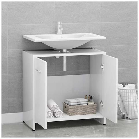 Armadio da Bagno Bianco 60x33x61 cm in Legno Multistrato - Foto 10