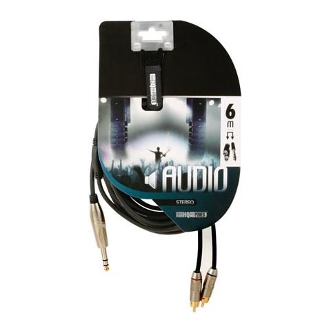 Cavo Audio 2x RCA / 6.35mm Maschio / Maschio da 6 m Nero - Foto 1