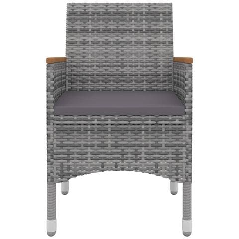 Set Da Pranzo Per Giardino 5 Pz Con Cuscini Polyrattan E Vetro - Foto 7