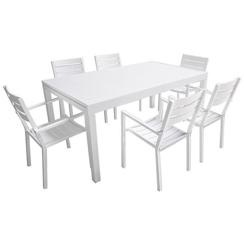Veneziaset Di Mobili Da Giardino Estensibili In Alluminio 180/300 - Bianco - Foto 10