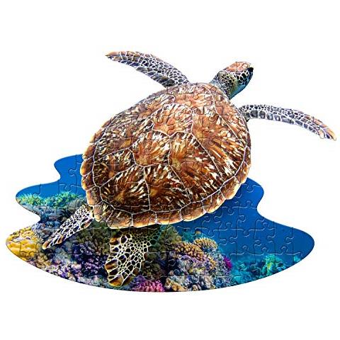 Puzzles Jr - I Am Lil Sea Turtle - 100 Pezzi - Puzzle A Forma Di Animale - Foto 1