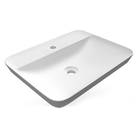 Lavabo Ad Incasso Rettangolare Monoforo 55 X 42 Cm Bianco - Foto 1