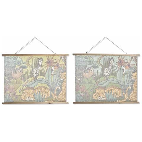 Quadro Dkd Home Decor 100 X 2 X 75 Cm Per Bambini Animali (2 Unità) - Foto 1