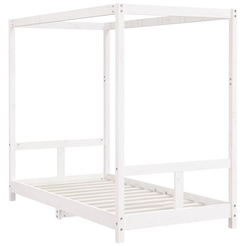 Giroletto per Bambini Bianco 80x160cm in Legno Massello di Pino - Foto 3