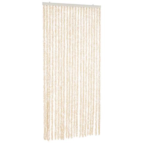 Tenda Antimosche Beige E Bianca 100x230 Cm In Ciniglia - Foto 2