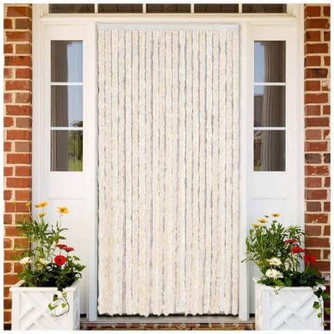 Tenda Antimosche Beige E Bianca 100x230 Cm In Ciniglia - Foto 1