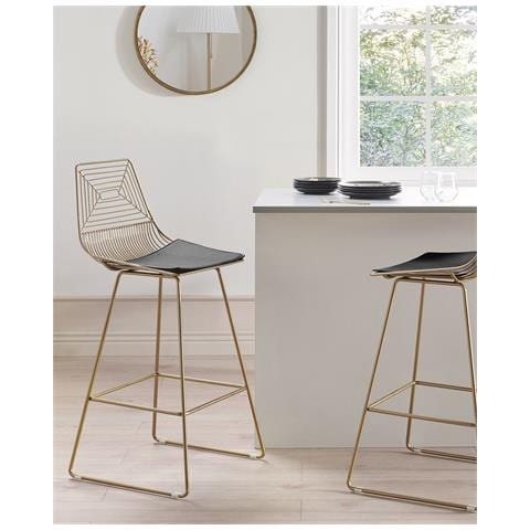 Set Di 2 Sgabelli Metallo Oro Bisbee - Foto 1