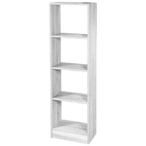 Trade Shop - Libreria Scaffale 4 Ripiani Mensole Colonna Legno Bianco Moderno 137x40x24cm 768927 - Foto 1