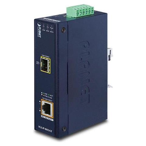 Igup-805at Convertitore Multimediale Di Rete 1000 Mbit /s Blu (industrial 1-port 100/1000x - Sfp To 1-port 10/100/ - Foto 1