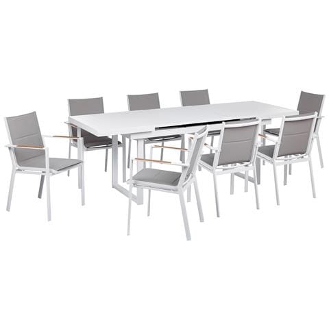 Set Da Giardino Alluminio Grigio 8 Posti Valcanetto /busseto - Foto 2