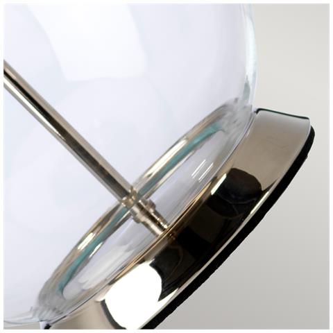 Lampada Da Scrivania Contemporanea Orb Metallo Nichel Lucido 1 Luce E27 - Foto 2