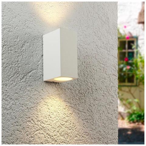 Applique Da Parete Interno Esterno Ip65 Porta Faretto Gu10 Es55b Bianco - Foto 1