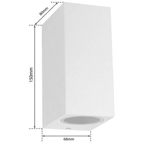 Applique Da Parete Interno Esterno Ip65 Porta Faretto Gu10 Es55b Bianco - Foto 3