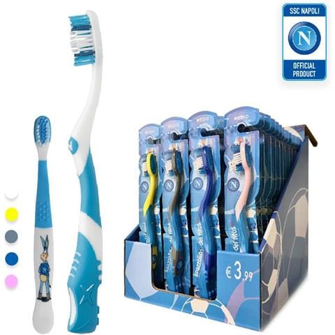 KST-K1NA48 - Spazzolino Da Denti Napoli Official Product - Adulto Unicolor +Bambino Mixed Color - Confezione 48 Pezzi - Foto 1