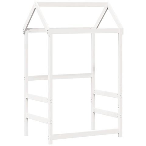 Tetto Letto Bambini Bianco 98x70x176,5 Cm Legno Massello Pino - Foto 2