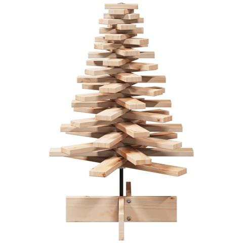 Albero Di Natale Decorativo In Legno 80 Cm Legno Massello Pino - Foto 3