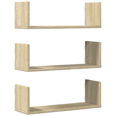 Mensole Parete 2pz Rovere Sonoma 58x18x18 Cm In Truciolato - Foto 2