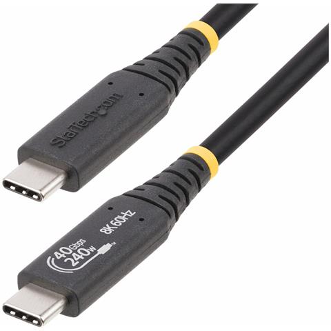 Startech.com Cavo Usb4 Da 50cm, Cavo Usb-c Certificato Usb-if, 40 Gbps, 240w Pd 3.1 Epr, 8k 60hz, Cavo Di Trasferimento - Foto 1