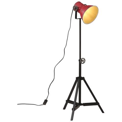 Lampada Da Terra 25 W Rosso Anticato 35x35x65/95 Cm E27 - Foto 1